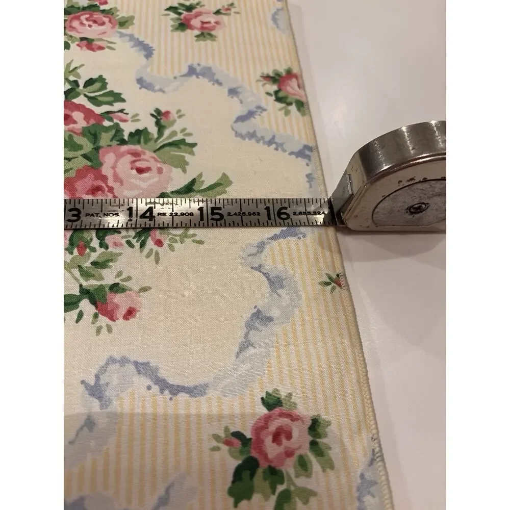 6 Vintage Yellow Blue Cabbage Roses Floral placemats Cottagecore Shabby Chic
